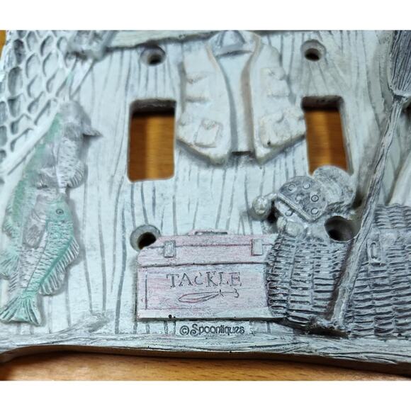 Novelty Gone Fishing Double Light Switch Cover Plate By Spoontiques - Picture 3 of 5